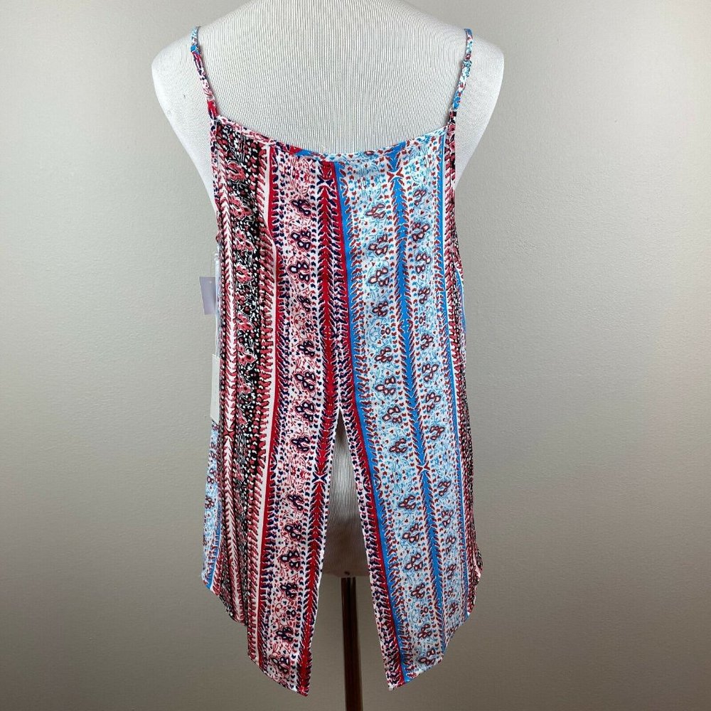 1. State Top Women Medium Split Back Tank Print High Low‎ Cami Summer Sleeveless
